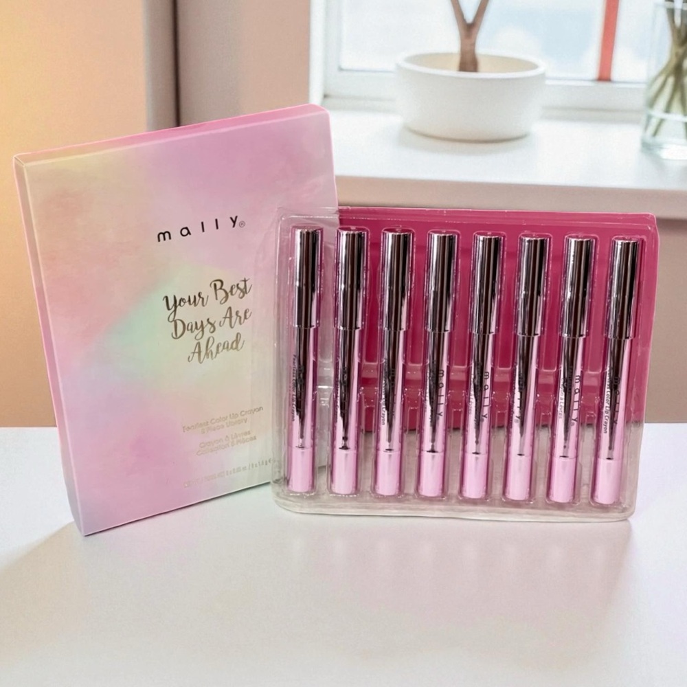 💎 Mally Your Best Days Are Ahead Fearless Color Lip Crayon 8 PC Library NIB